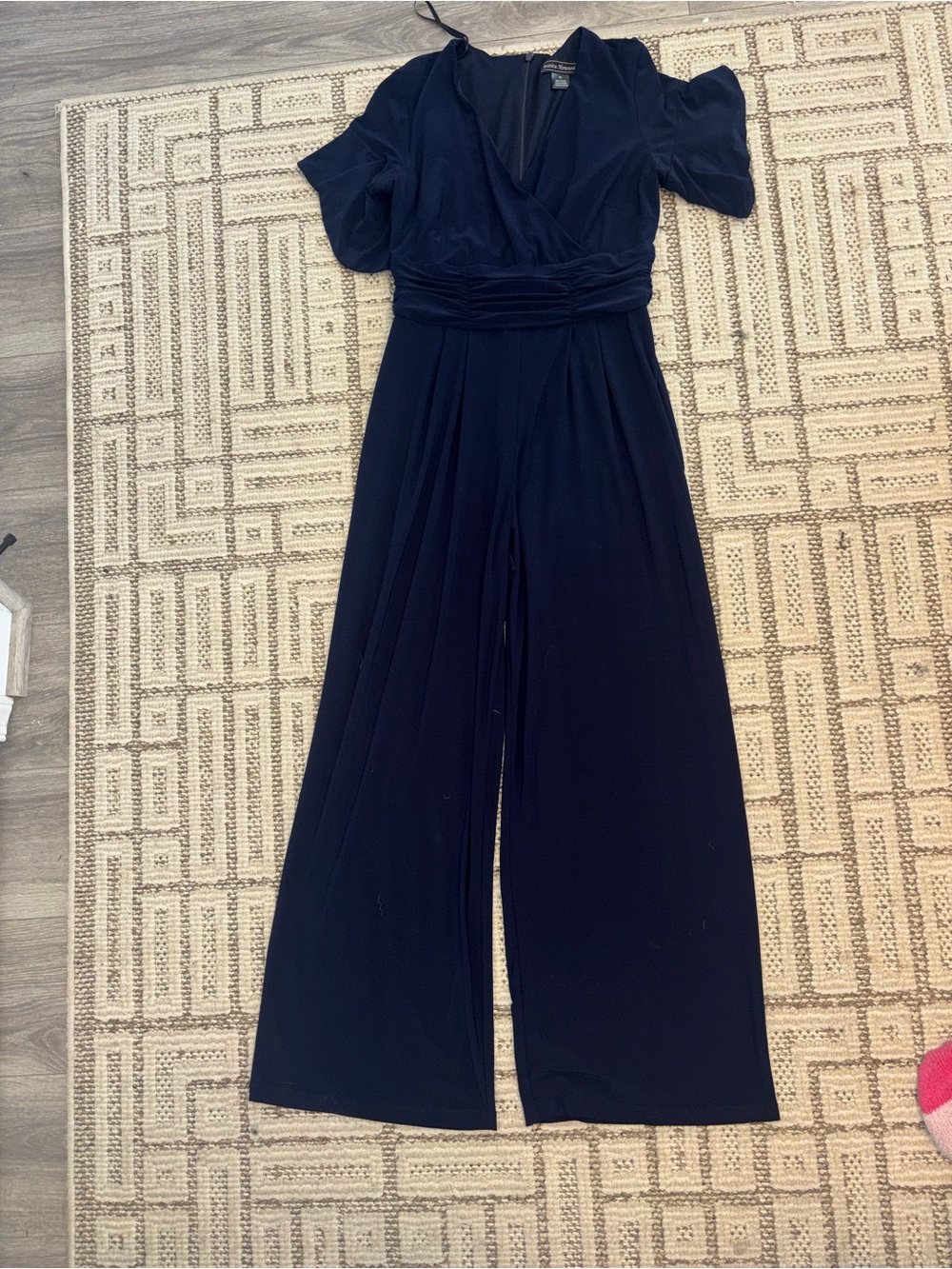 Jessica Howard Navy V-Neck Wide Leg Jumpsuit